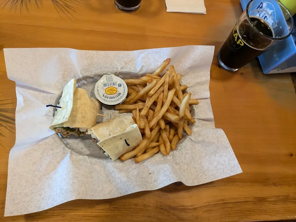Chicken Wrap and Fries